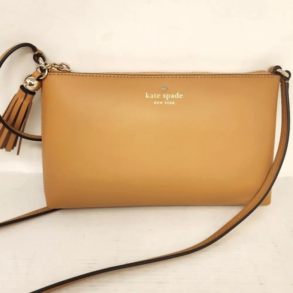 Kate Spade Leather Tan Amy Tiramisu Ivy Street Crossbody Shoulder Bag‎ New